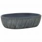 Preview: Aufsatzwaschbecken Schwarz und Grau Oval 47x33x13 cm Keramik