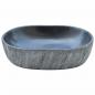 Preview: Aufsatzwaschbecken Schwarz und Grau Oval 47x33x13 cm Keramik