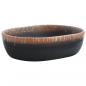 Preview: Aufsatzwaschbecken Schwarz und Orange Oval 47x33x13 cm Keramik