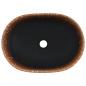 Preview: Aufsatzwaschbecken Schwarz und Orange Oval 47x33x13 cm Keramik