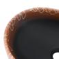 Preview: Aufsatzwaschbecken Schwarz und Orange Oval 47x33x13 cm Keramik