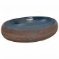 Preview: Aufsatzwaschbecken Braun und Blau Oval 59x40x15 cm Keramik