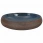 Preview: Aufsatzwaschbecken Braun und Blau Oval 59x40x15 cm Keramik