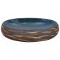 Preview: Aufsatzwaschbecken Braun und Blau Oval 59x40x15 cm Keramik