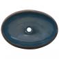 Preview: Aufsatzwaschbecken Braun und Blau Oval 59x40x15 cm Keramik