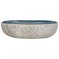 Preview: Aufsatzwaschbecken Sandfarben Blau Oval 59x40x14 cm Keramik