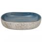 Preview: Aufsatzwaschbecken Sandfarben Blau Oval 59x40x14 cm Keramik