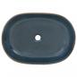 Preview: Aufsatzwaschbecken Sandfarben Blau Oval 59x40x14 cm Keramik