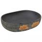 Preview: Aufsatzwaschbecken Grau und Schwarz Oval 59x40x14 cm Keramik