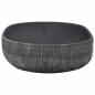 Preview: Aufsatzwaschbecken Grau und Schwarz Oval 59x40x14 cm Keramik