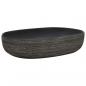 Preview: Aufsatzwaschbecken Grau und Schwarz Oval 59x40x14 cm Keramik