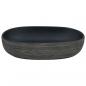 Preview: Aufsatzwaschbecken Grau und Schwarz Oval 59x40x14 cm Keramik