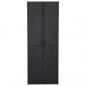 Preview: Gartenschrank Schwarz 65x45x172 cm PP Rattan