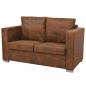 Preview: ARDEBO.de - 2-Sitzer Sofa 137 x 73 x 82 cm Künstliches Wildleder