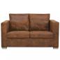 Preview: 2-Sitzer Sofa 137 x 73 x 82 cm Künstliches Wildleder