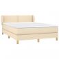 Preview: Boxspringbett mit Matratze Creme 140x190 cm Stoff