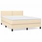 Preview: Boxspringbett mit Matratze Creme 140x190 cm Stoff