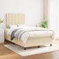 Preview: ARDEBO.de - Boxspringbett mit Matratze Creme 120x200 cm Stoff