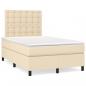 Preview: Boxspringbett mit Matratze Creme 120x200 cm Stoff