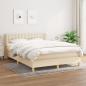 Preview: ARDEBO.de - Boxspringbett mit Matratze Creme 140x190 cm Stoff