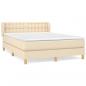 Preview: Boxspringbett mit Matratze Creme 140x190 cm Stoff