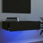 Preview: ARDEBO.de - TV-Schrank mit LED-Leuchten Schwarz 60x35x15,5 cm