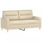 Preview: 2-Sitzer-Sofa Creme 140 cm Stoff