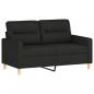 Preview: 2-Sitzer-Sofa Schwarz 120 cm Stoff