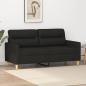 Preview: ARDEBO.de - 2-Sitzer-Sofa Schwarz 140 cm Stoff