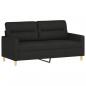 Preview: 2-Sitzer-Sofa Schwarz 140 cm Stoff