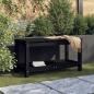 Preview: ARDEBO.de - Gartenbank Schwarz 82,5x35x45 cm Massivholz Kiefer