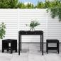 Preview: ARDEBO.de - 3-tlg. Garten-Bistro-Set Schwarz Massivholz Kiefer