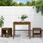 Preview: ARDEBO.de - 3-tlg. Garten-Bistro-Set Honigbraun Massivholz Kiefer