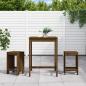 Preview: ARDEBO.de - 3-tlg. Gartenbar-Set Honigbraun Massivholz Kiefer