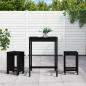 Preview: ARDEBO.de - 3-tlg. Gartenbar-Set Schwarz Massivholz Kiefer