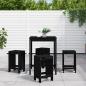 Preview: ARDEBO.de - 5-tlg. Gartenbar-Set Schwarz Massivholz Kiefer