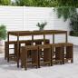 Preview: ARDEBO.de - 9-tlg. Gartenbar-Set Honigbraun Massivholz Kiefer