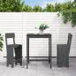 Preview: ARDEBO.de - 3-tlg. Gartenbar-Set Grau Massivholz Kiefer