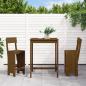 Preview: ARDEBO.de - 3-tlg. Gartenbar-Set Honigbraun Massivholz Kiefer