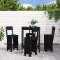 Preview: ARDEBO.de - 5-tlg. Gartenbar-Set Schwarz Massivholz Kiefer