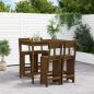 Preview: ARDEBO.de - 5-tlg. Gartenbar-Set Honigbraun Massivholz Kiefer