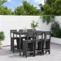 Preview: ARDEBO.de - 7-tlg. Gartenbar-Set Grau Massivholz Kiefer