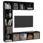 Preview: 3-tlg. Bücher-/TV-Schrank Set Schwarz 180x30x180 cm