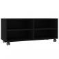 Preview: TV-Schrank mit Rollen Schwarz 90x35x35 cm Holzwerkstoff