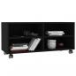 Preview: TV-Schrank mit Rollen Schwarz 90x35x35 cm Holzwerkstoff