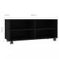 Preview: TV-Schrank mit Rollen Schwarz 90x35x35 cm Holzwerkstoff