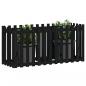 Preview: Hochbeet Latten-Design Schwarz 150x50x70 cm Massivholz Kiefer