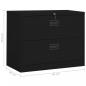 Preview: Aktenschrank Schwarz 90x46x72,5 cm Stahl