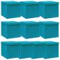 Preview: ARDEBO.de - Aufbewahrungsboxen mit Deckeln 10Stk. Babyblau 32x32x32cm Stoff