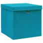 Preview: Aufbewahrungsboxen mit Deckeln 10Stk. Babyblau 32x32x32cm Stoff